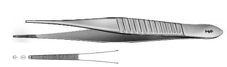 ДЖИЛЛІ ПІНЦЕТ ХІРУРГІЧНИЙ ДЕЛ. 1X2 ЗУБ. 155MM